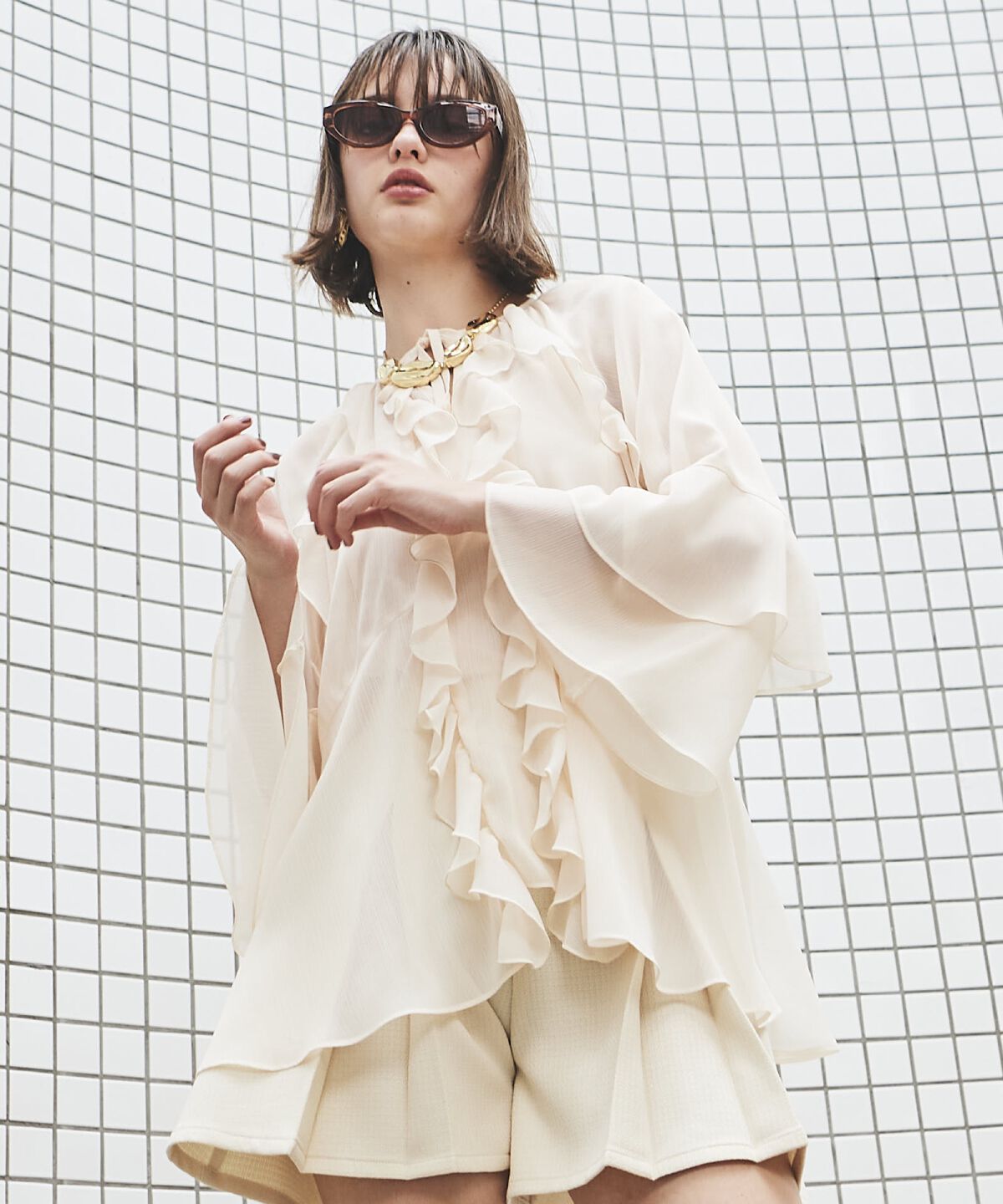 【アンドクチュール/AND COUTURE】 バタフライチュニック