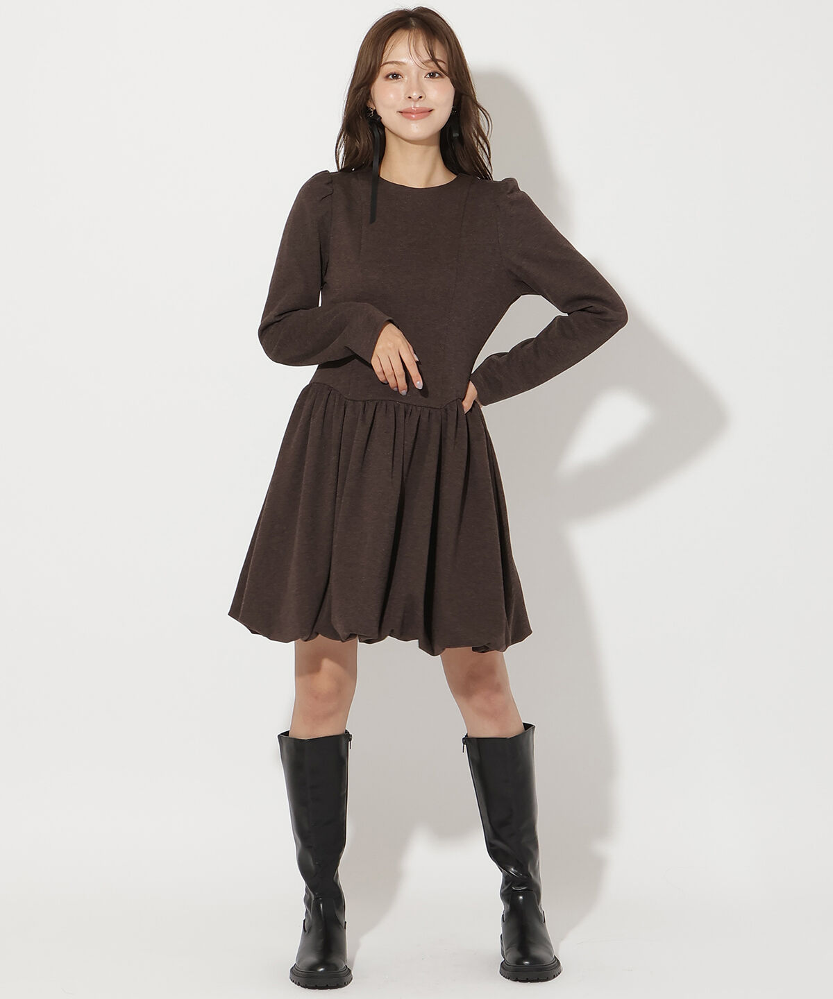 【アンドクチュール/AND COUTURE】 バルーンミニワンピース