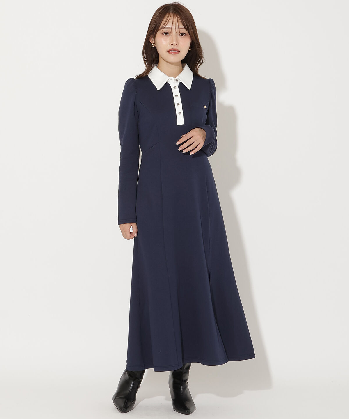 マーガレットカットジャカード フレアギャザーワンピース（Ballsey