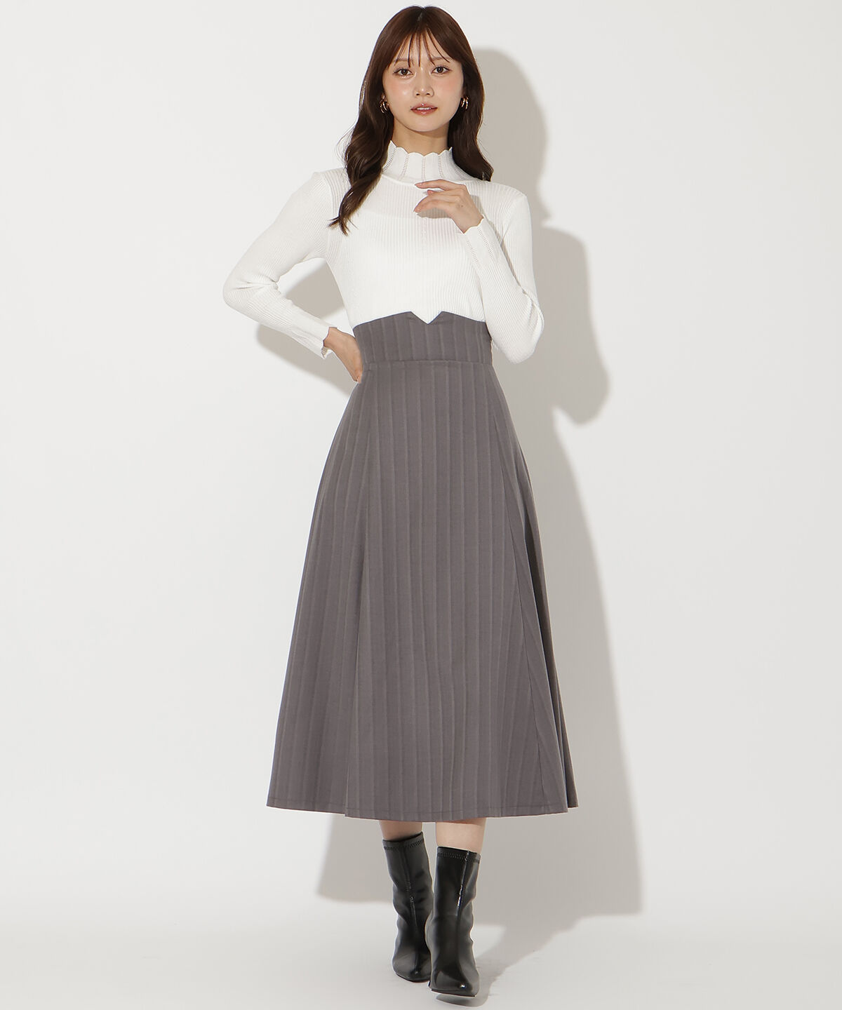 【アンドクチュール/AND COUTURE】 ビッグリボンフレアスカート