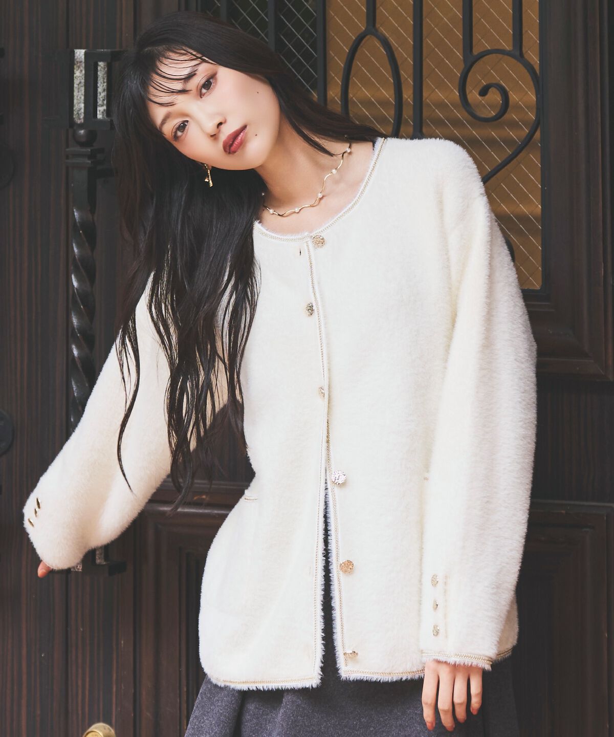 モテ系メンズファッション|【アンドクチュール/AND COUTURE】 ダブルフェイスフェザーカーディガン