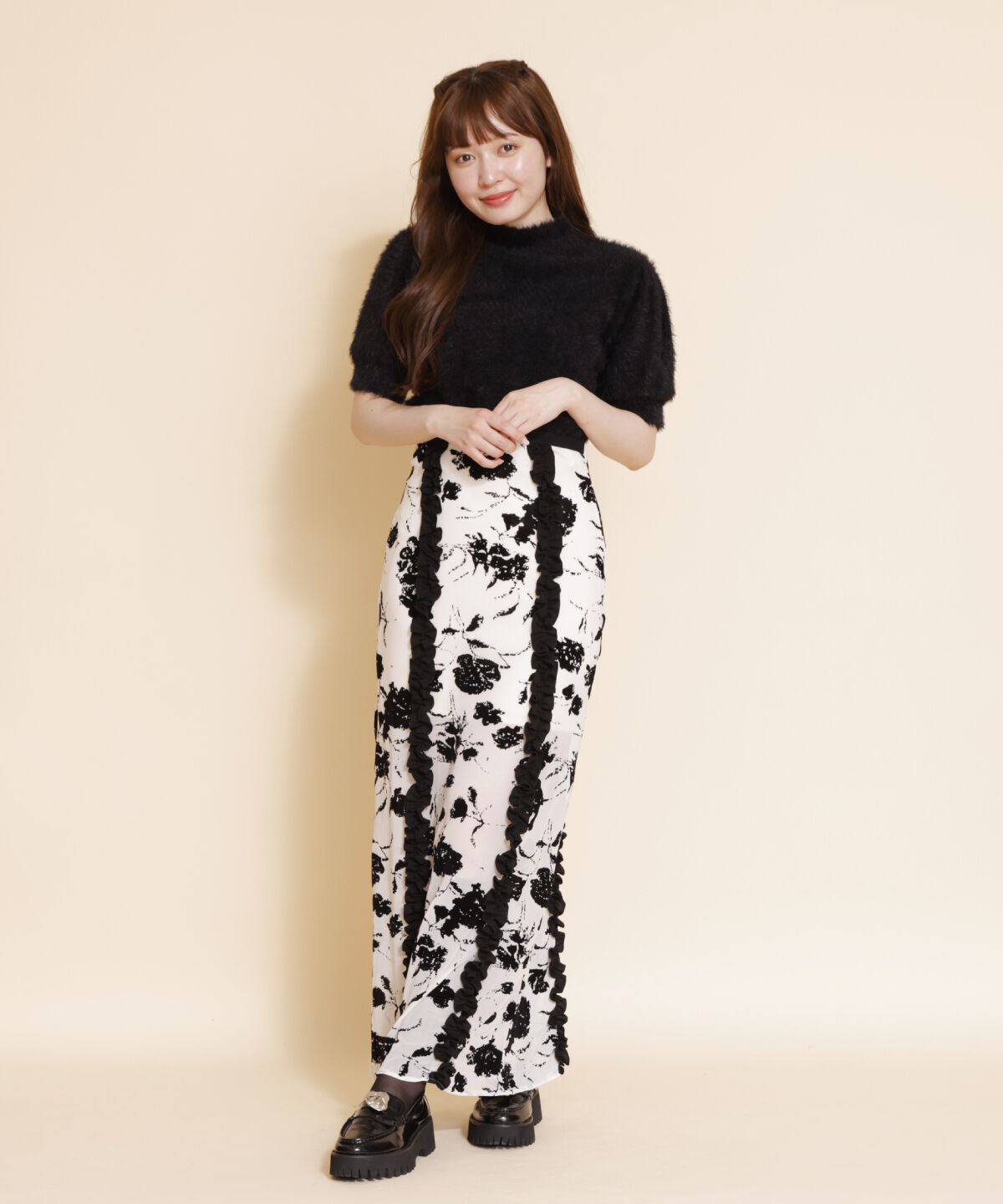 【レディアゼル/REDYAZEL】 フロッキーレースタイトスカート