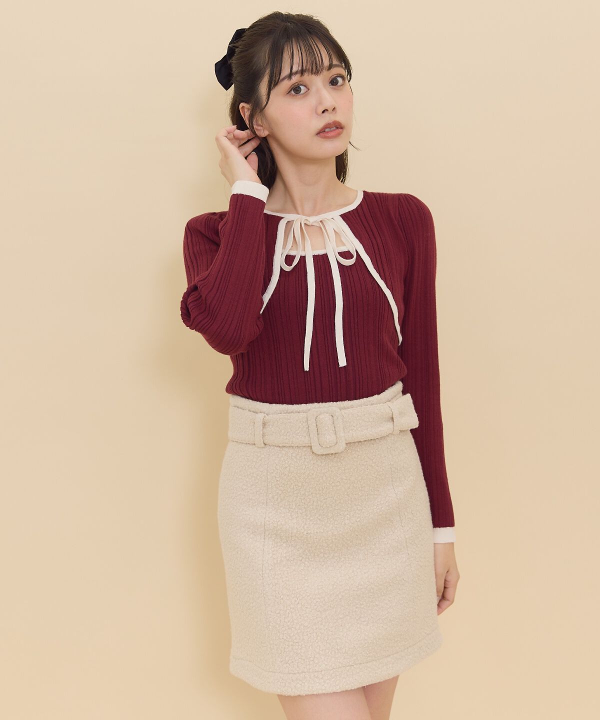 【レディアゼル/REDYAZEL】 ベルティッドブークレミニスカート