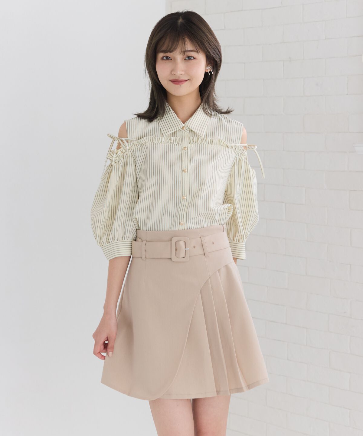 【レディアゼル/REDYAZEL】 ラップデザインアシメプリーツミニスカート