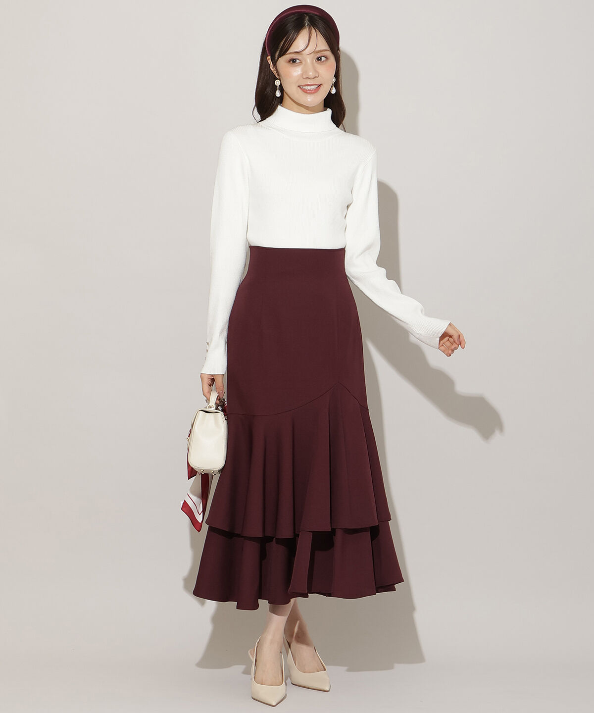 【ウィルセレクション/WILLSELECTION】 ボリュームヘムティアードスカート