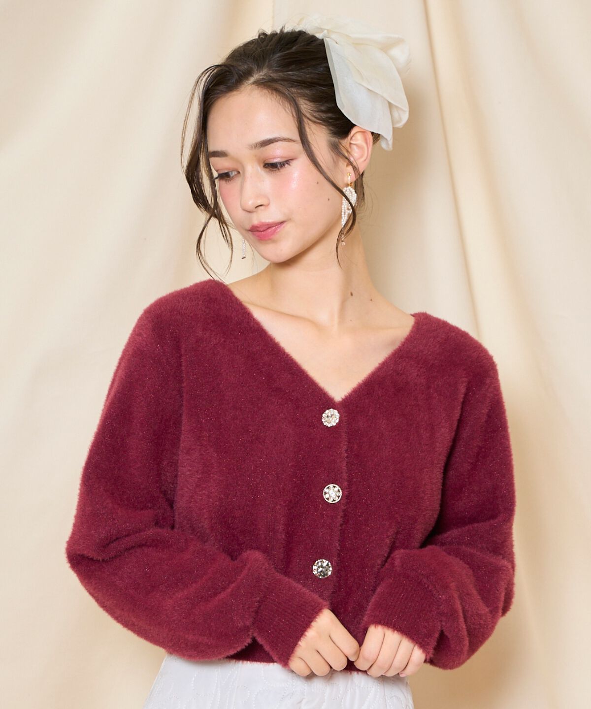 ファッションメンズお薦め|【ウィルセレクション/WILLSELECTION】 アソートボタンラメフェザーカーディガン