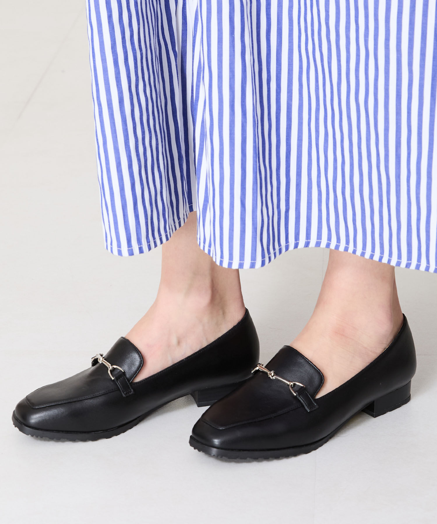 AQUA BELL ブラックローファー KN255301ENABLK 【本革】【防水】アクアベルソフトローファー（銀座