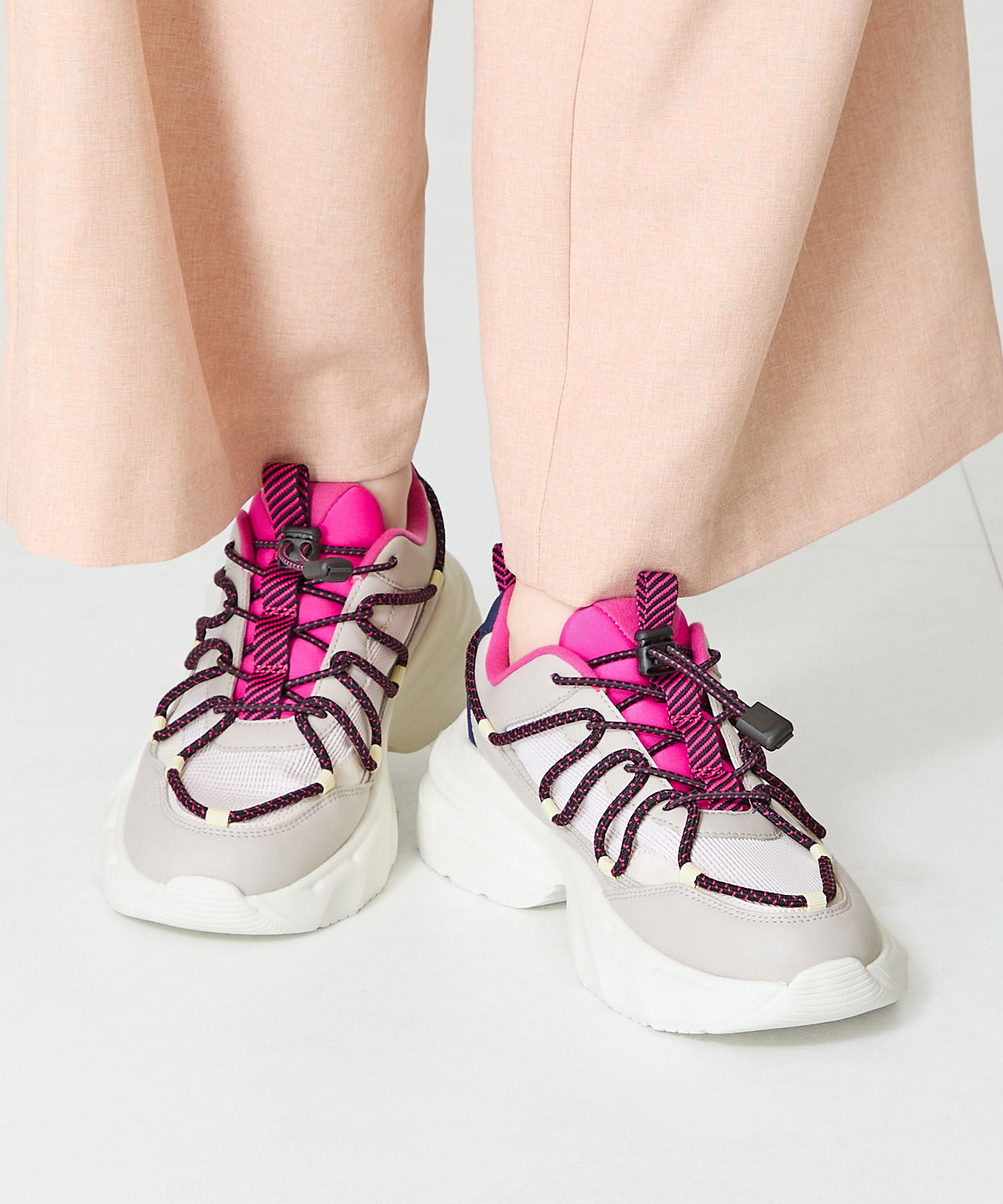 【オリエンタルトラフィック/ORiental TRaffic】 ●2025春夏新作●ドローコードデザイン配色スニーカー/OT3767