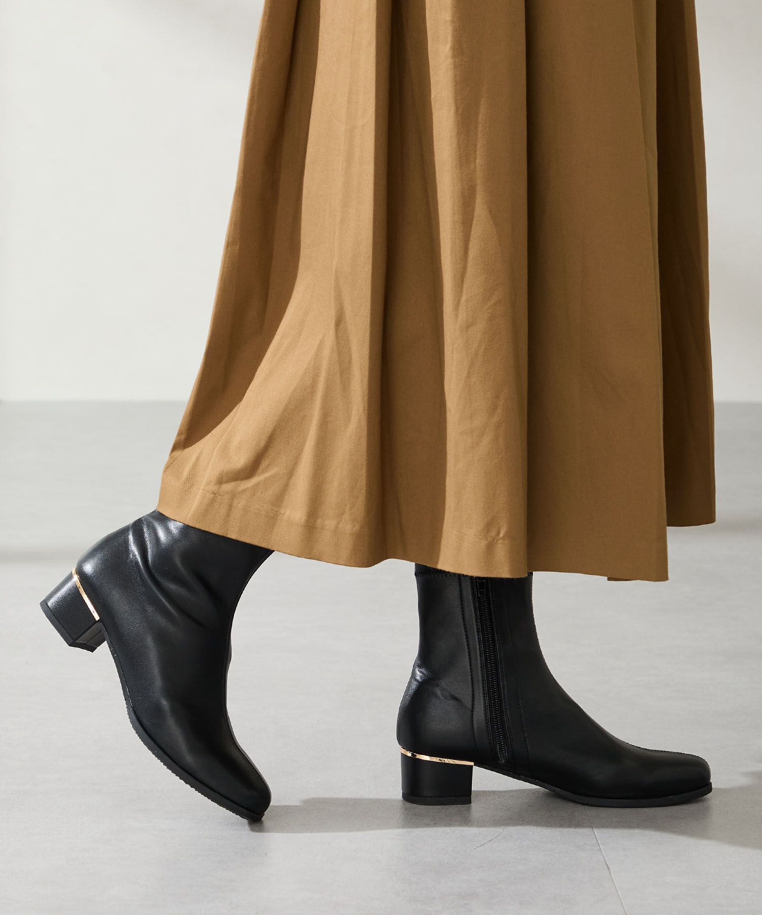 【オリエンタルトラフィック/ORiental TRaffic】 ●2025秋冬新作●ヒールパーツ ストレッチブーツ /52402 シンプル 通勤 ショートブーツ