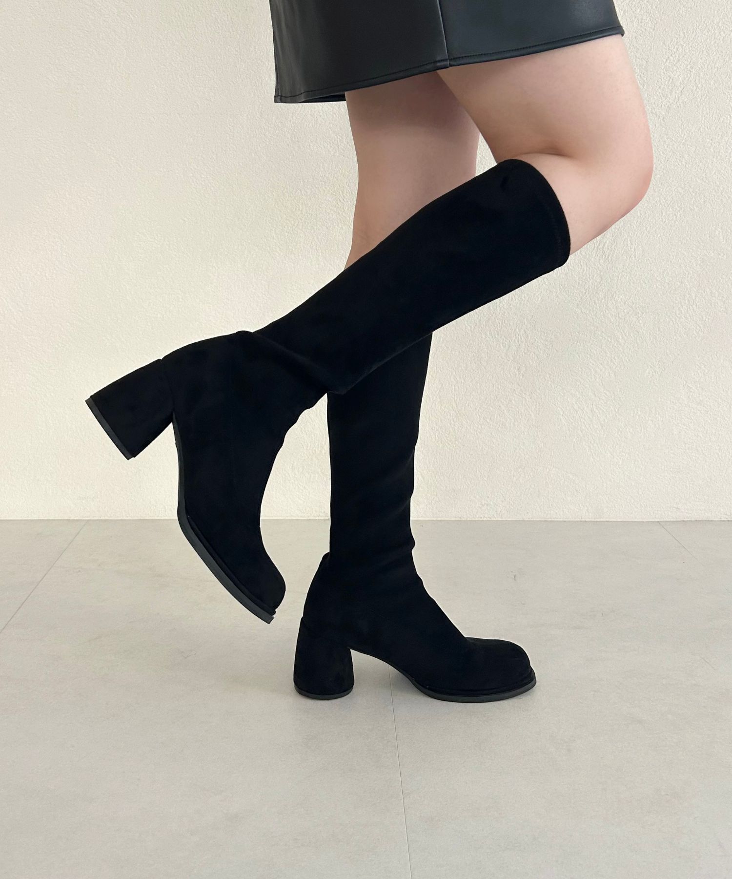 【オリエンタルトラフィック/ORiental TRaffic】 ●2025秋冬新作●ピタッとフィット スエード ヒール ロングブーツ /55502 ストレッチ