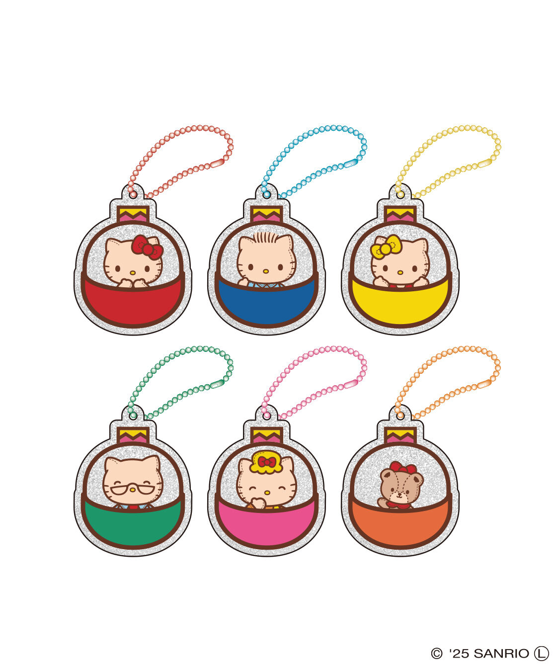 【ルミネクリスマス×ハローキティ　ポップアップショップ/LUMINE CHRISTMAS×HELLO KITTY POP UP SHOP】 トレーディングアクリルキーホルダー オーナメント（全６種）
