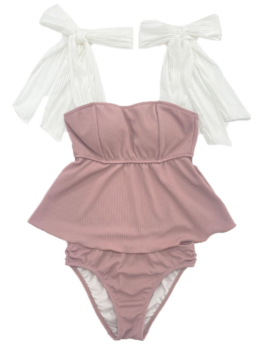 【ピークアンドパイン/PEAK&PINE】 無地リブ素材キャミソールビキニ