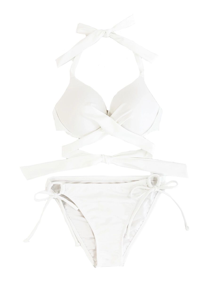 ワッフルニット素材クロス三角ビキニ（PEAK&PINE）｜ルミネの