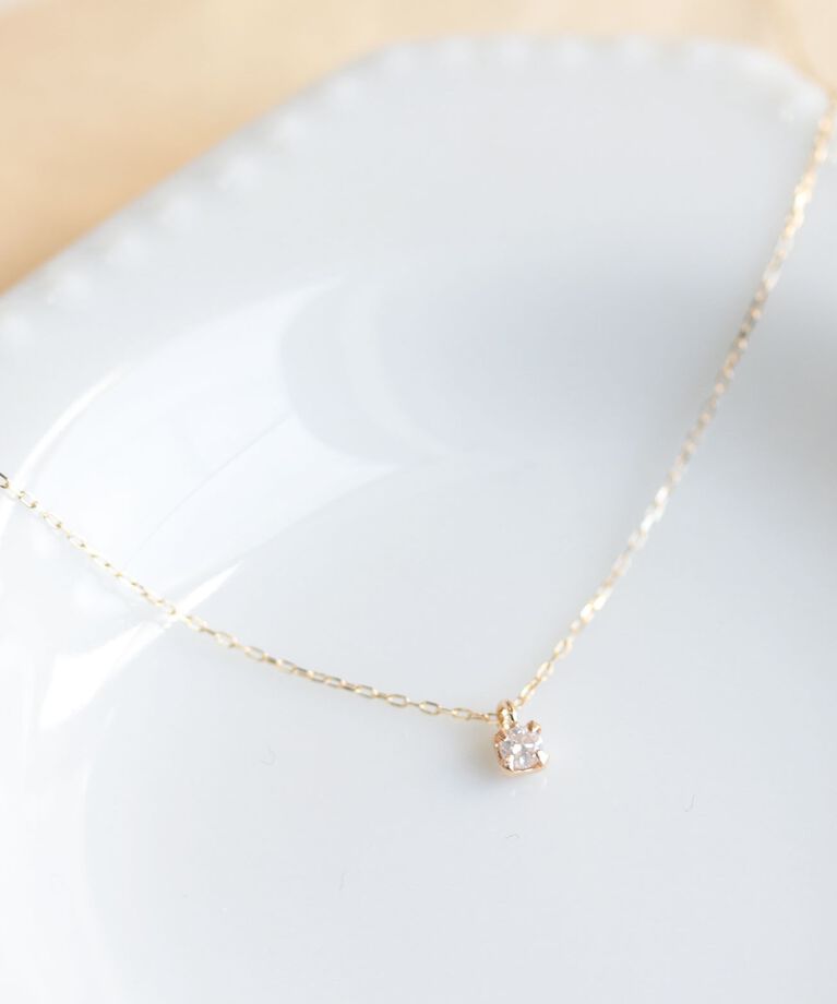 一石 ダイヤモンド 0.05ct ネックレス | K10YG｜ルミネのファッション  