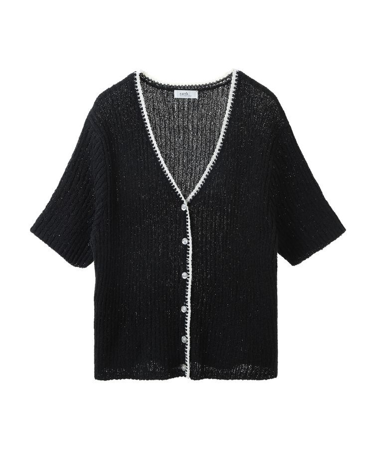 Heaven and ぶり Earth 黒 カーディガン 