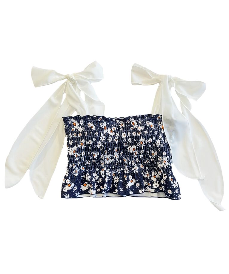 2025年新作水着】マーガレットドット柄シャーリングバンドゥビキニ  