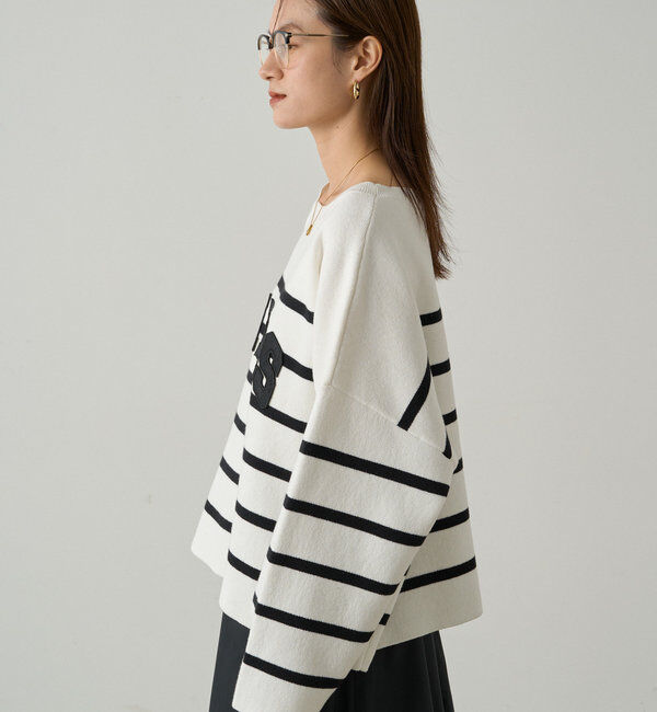 【Loungedress】ボーダーロゴニット 追加生産決定！】ボーダーロゴニット | LOUNGEDRESS(ラウンジドレス