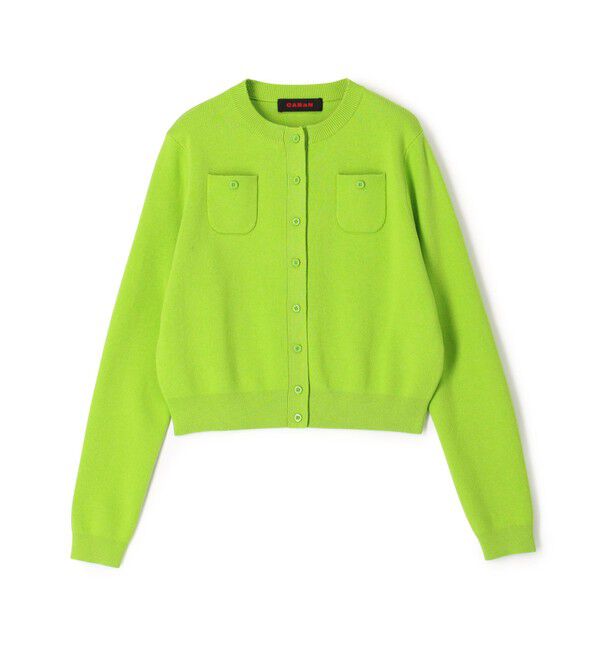 美品 CABaN コットンカシミヤクルーネックカーディガン ライトグリーン