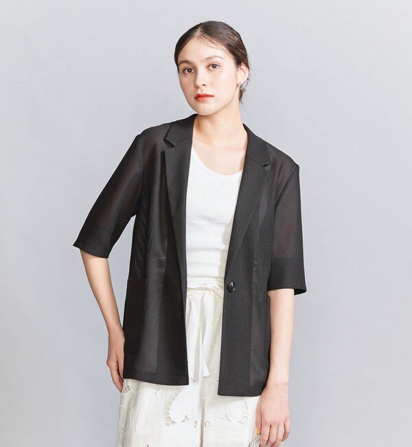 BEAUTY&YOUTH UNITED ARROWS/【WEB限定】メッシュ ハーフスリーブジャケット -ウォッシャブル-