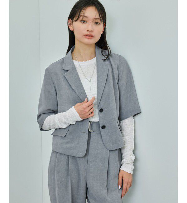 WEB・一部店舗限定】リネンライクコンパクトジャケット/洗える（ROPE  