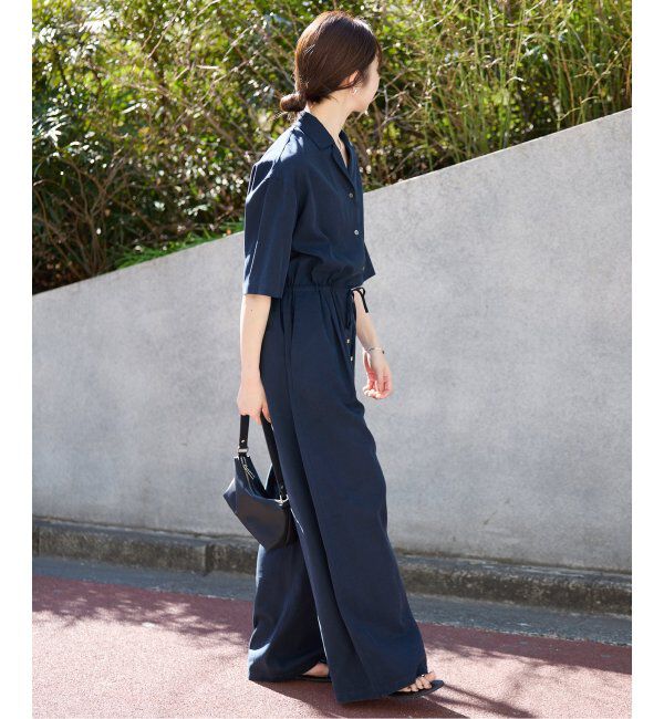 SLObE IENA ハーフスリーブオールインワンネイビー38