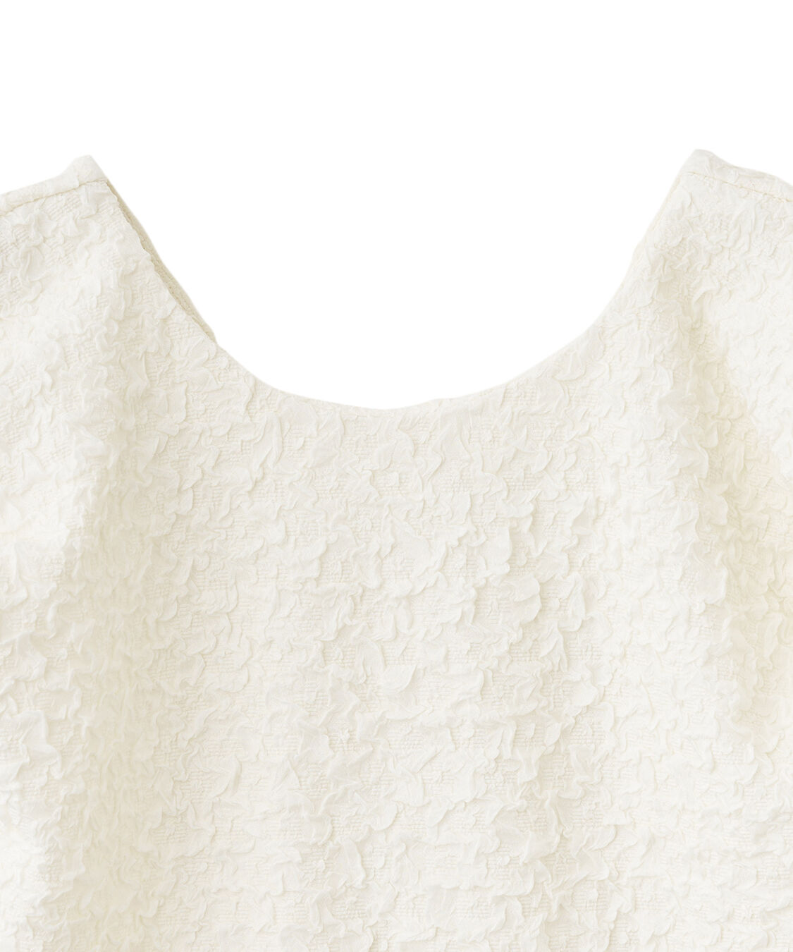 COCODEAL 膨れジャガードぺプラムトップス ホワイト