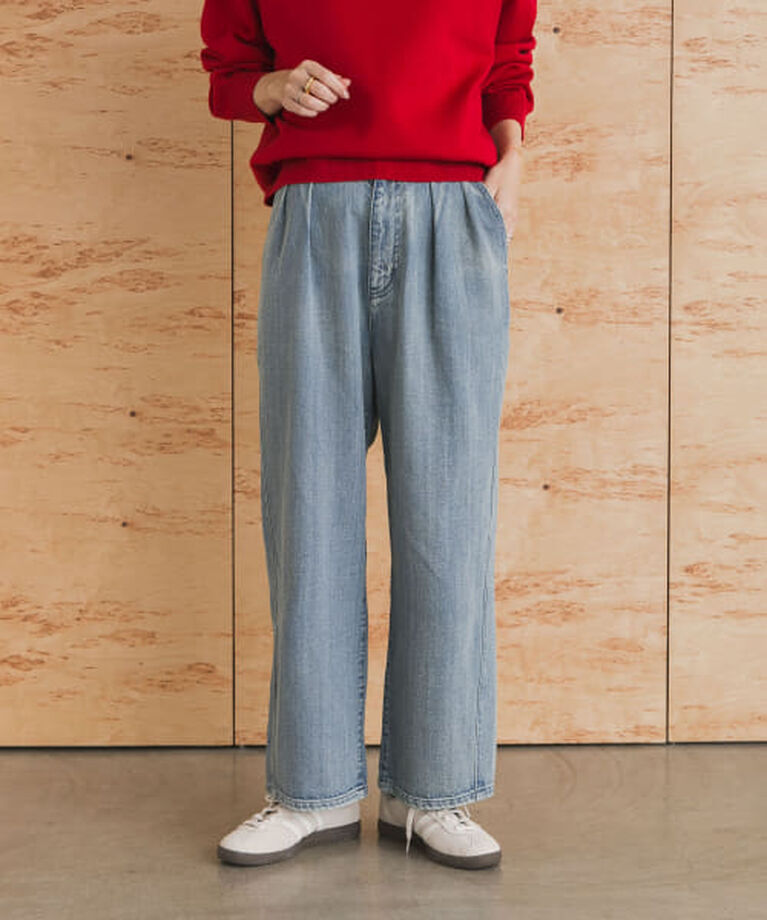 URBAN RESEARCH DOORS「DOORS 2タックギャザーデニムパンツ」|デニム|