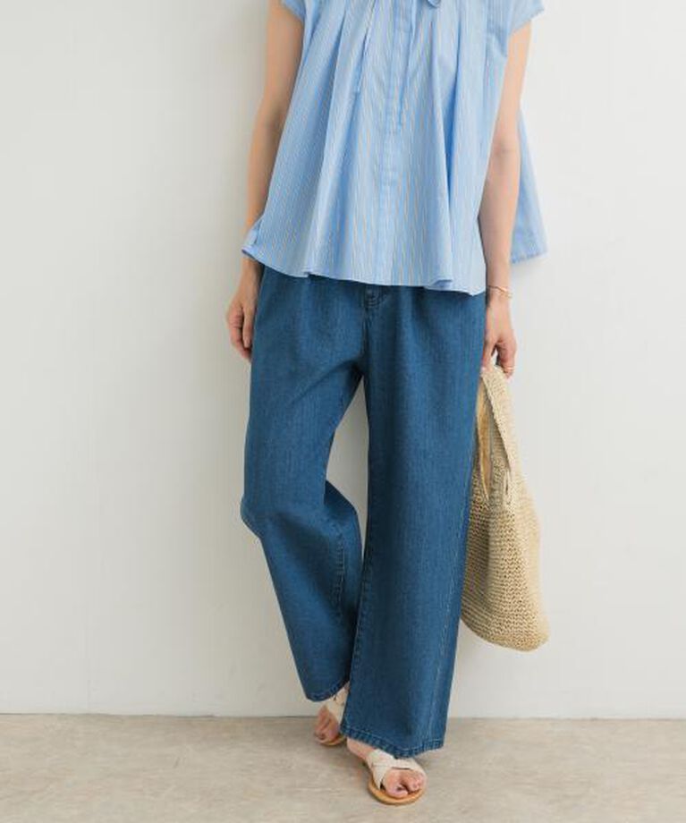 URBAN RESEARCH DOORS「DOORS 2タックギャザーデニムパンツ」|デニム|