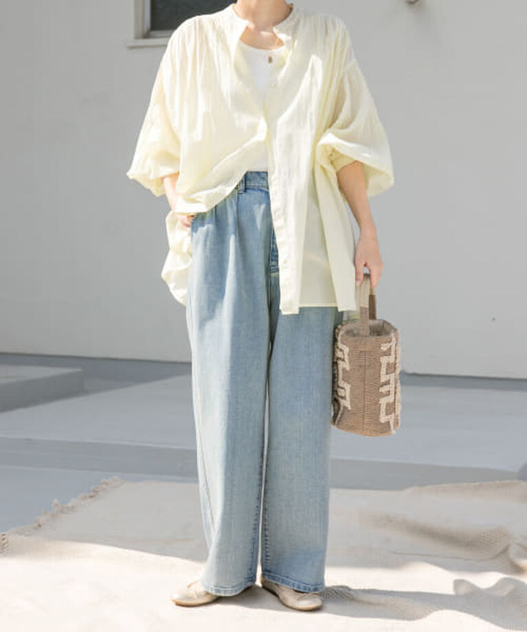 URBAN RESEARCH DOORS「DOORS 2タックギャザーデニムパンツ」|デニム|