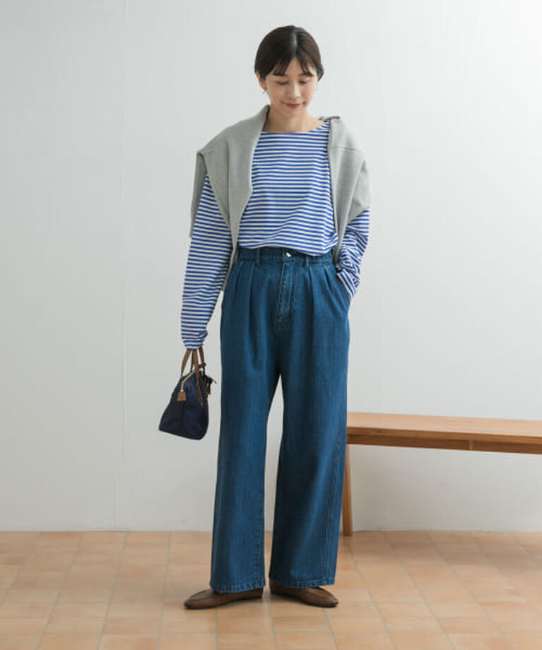 URBAN RESEARCH DOORS「DOORS 2タックギャザーデニムパンツ」|デニム|