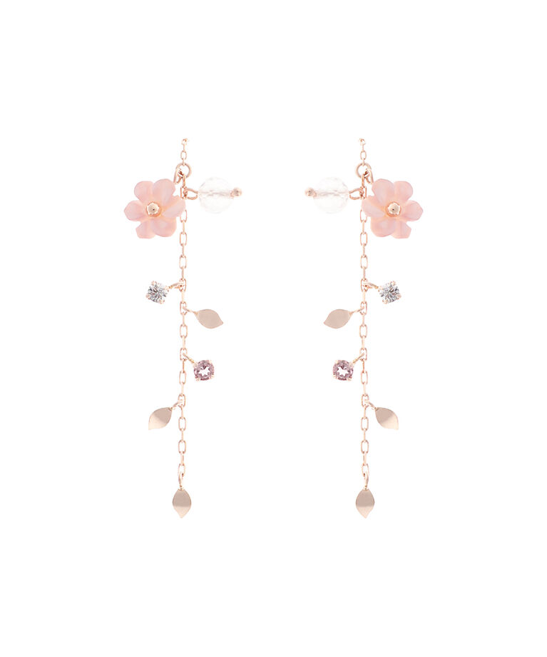 Samantha Tiara「K10 PG ピンクシェルフラワーピアス」|ピアス|K10 PG