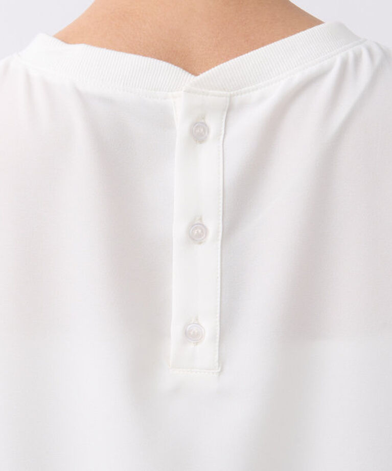  「【ウォッシャブル】テレコ切替ジョーゼットブラウス」|シャツ・ブラウス|