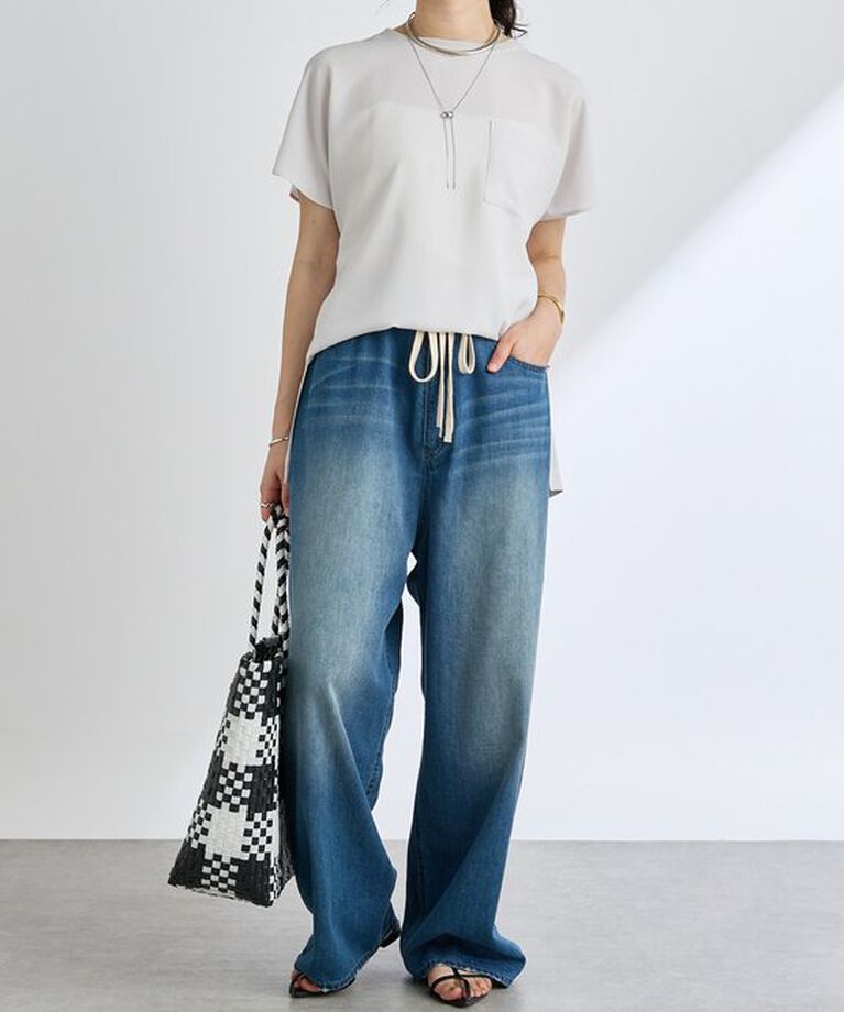  「【ウォッシャブル】テレコ切替ジョーゼットブラウス」|シャツ・ブラウス|