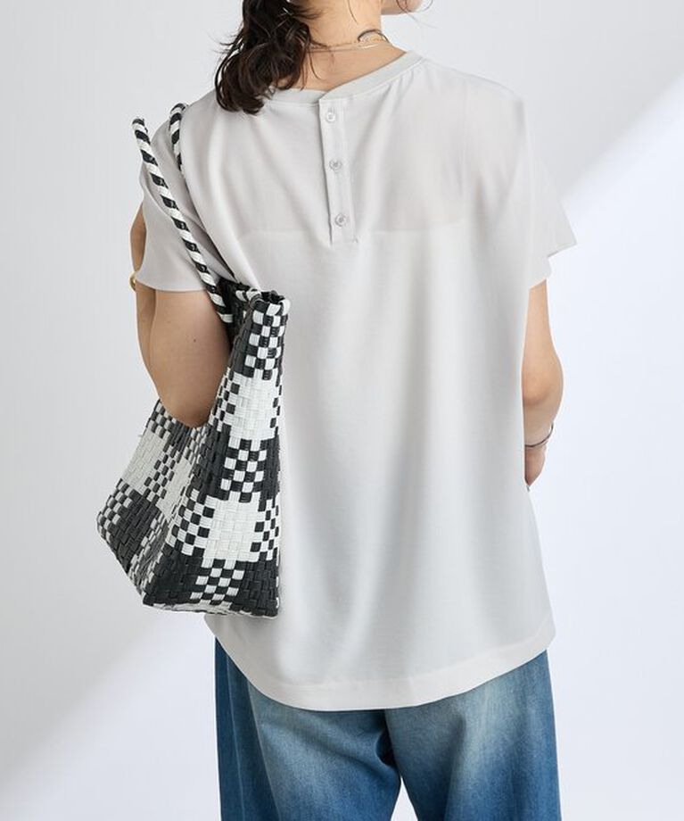  「【ウォッシャブル】テレコ切替ジョーゼットブラウス」|シャツ・ブラウス|