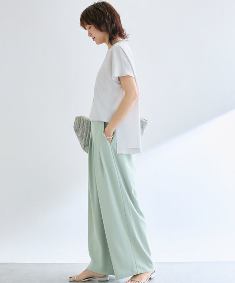  「【ウォッシャブル】テレコ切替ジョーゼットブラウス」|シャツ・ブラウス|