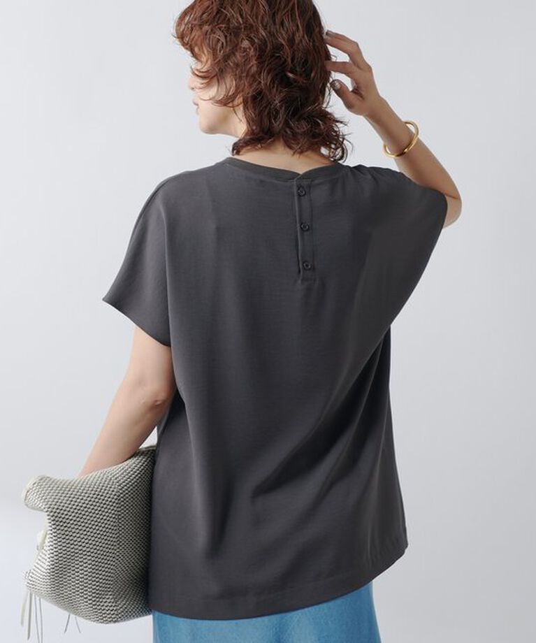  「【ウォッシャブル】テレコ切替ジョーゼットブラウス」|シャツ・ブラウス|