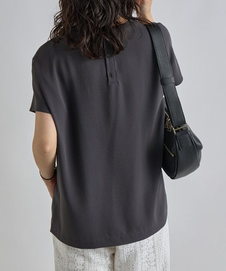  「【ウォッシャブル】テレコ切替ジョーゼットブラウス」|シャツ・ブラウス|