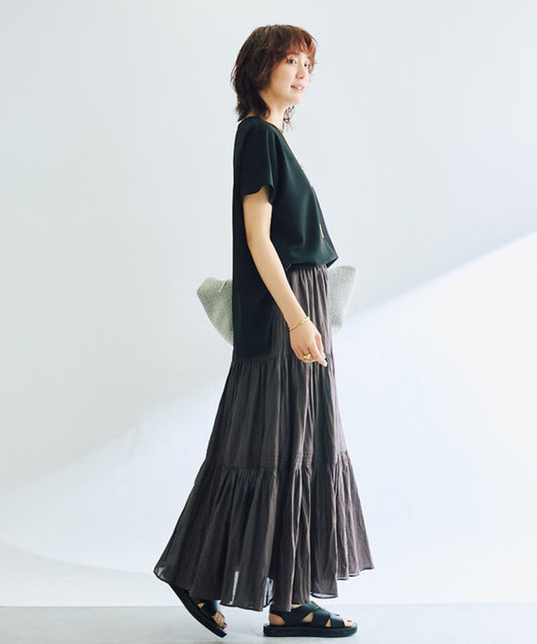  「【ウォッシャブル】テレコ切替ジョーゼットブラウス」|シャツ・ブラウス|