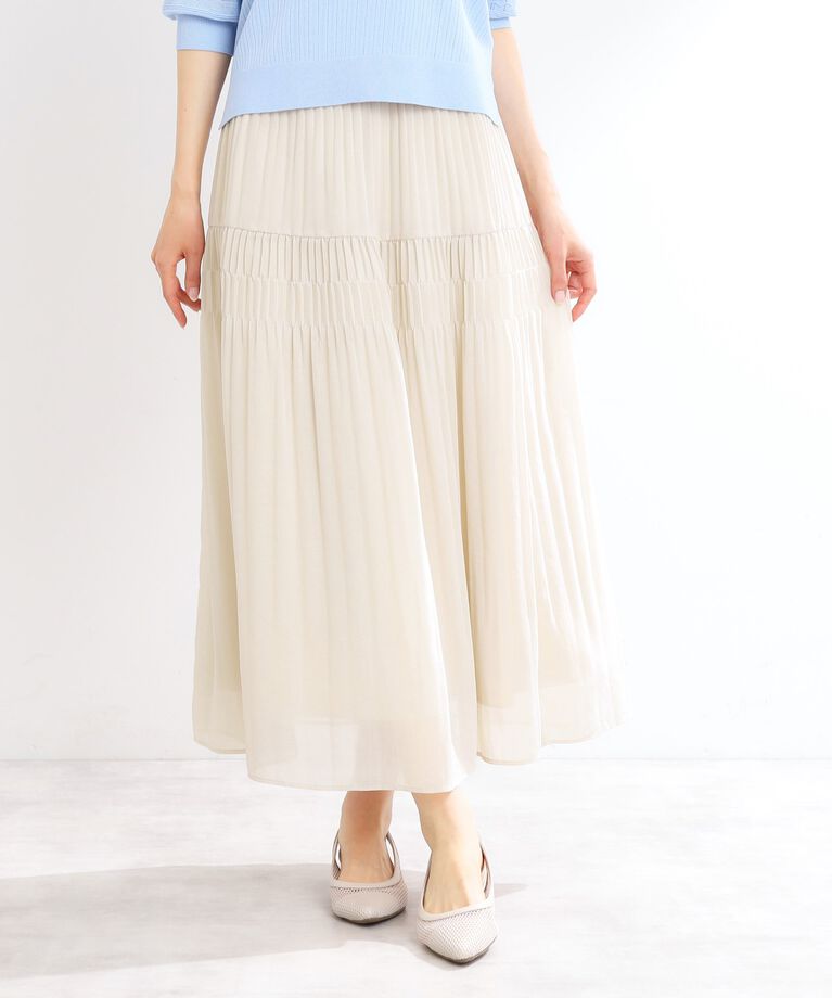 Reflect「【夏SALE／マシンウォッシュ可】プリーツティアードスカート」|スカート|