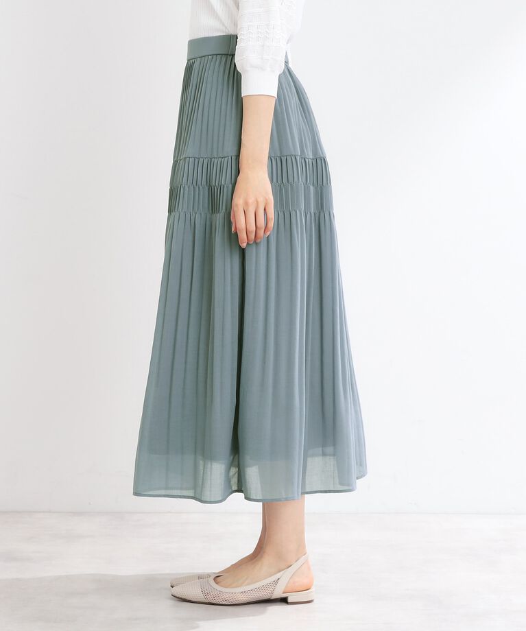 Reflect「【夏SALE／マシンウォッシュ可】プリーツティアードスカート」|スカート|