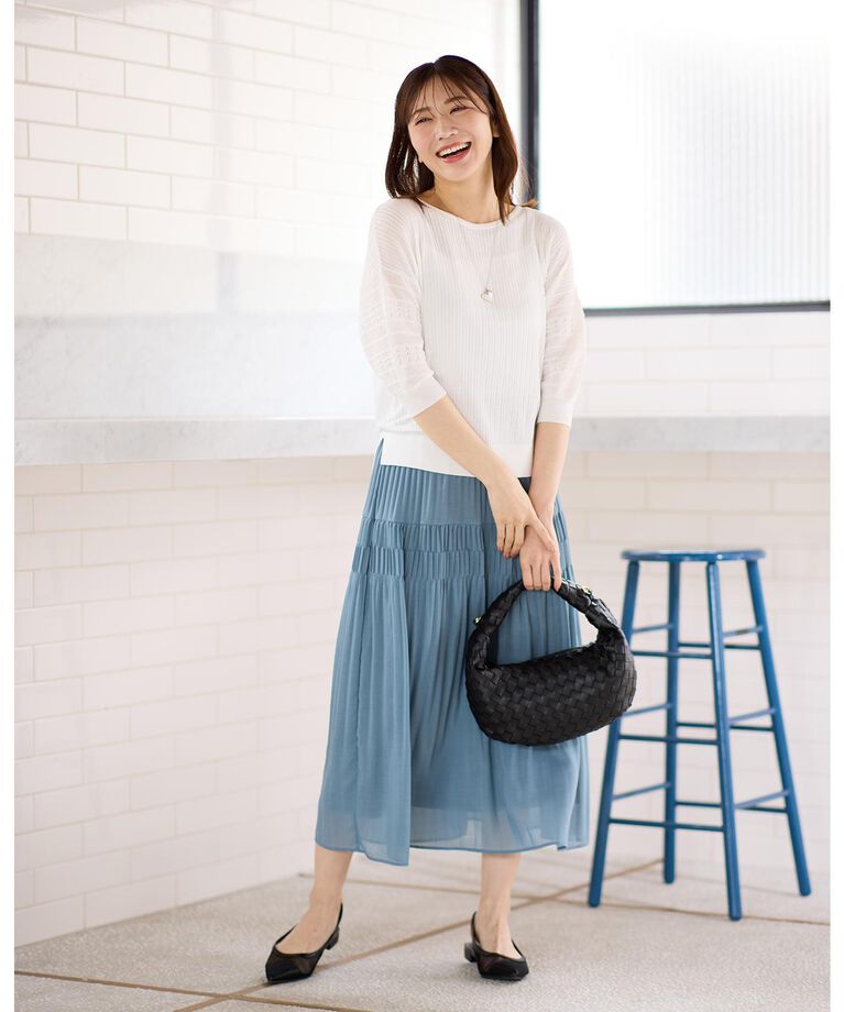 Reflect「【夏SALE／マシンウォッシュ可】プリーツティアードスカート」|スカート|