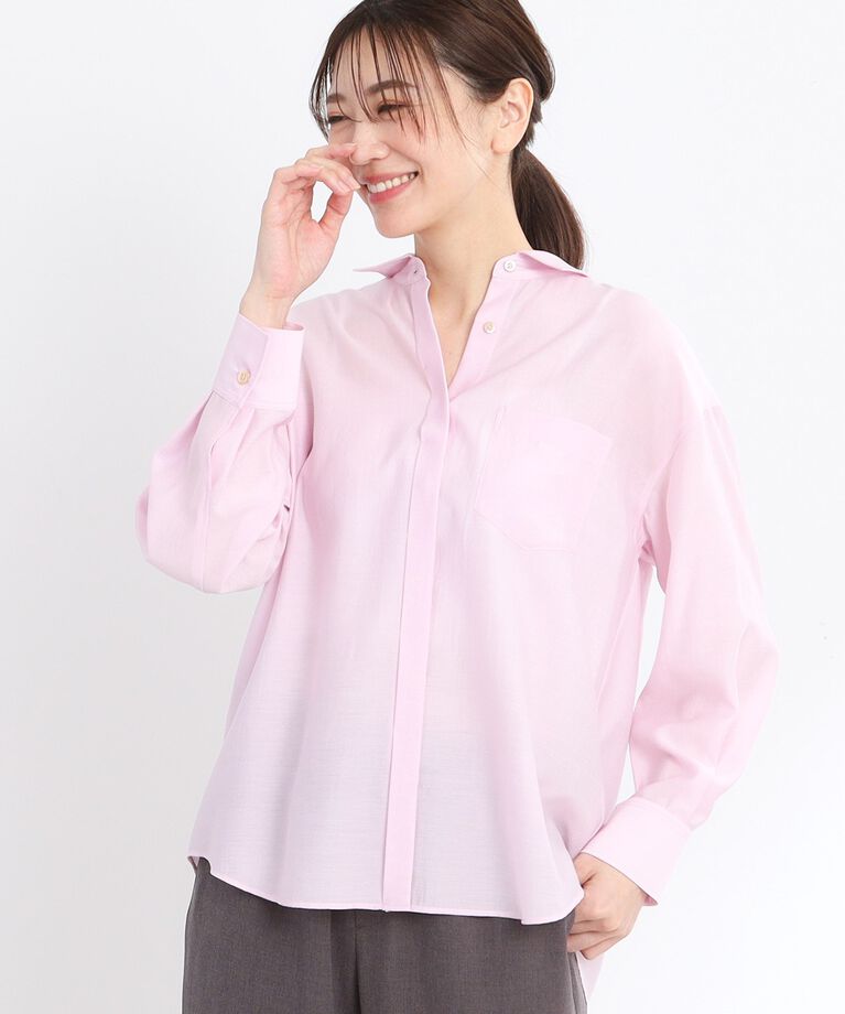 Reflect「【夏SALE／接触冷感／マシンウォッシュ可】3WAYシアーシャツブラウス」|シャツ・ブラウス|