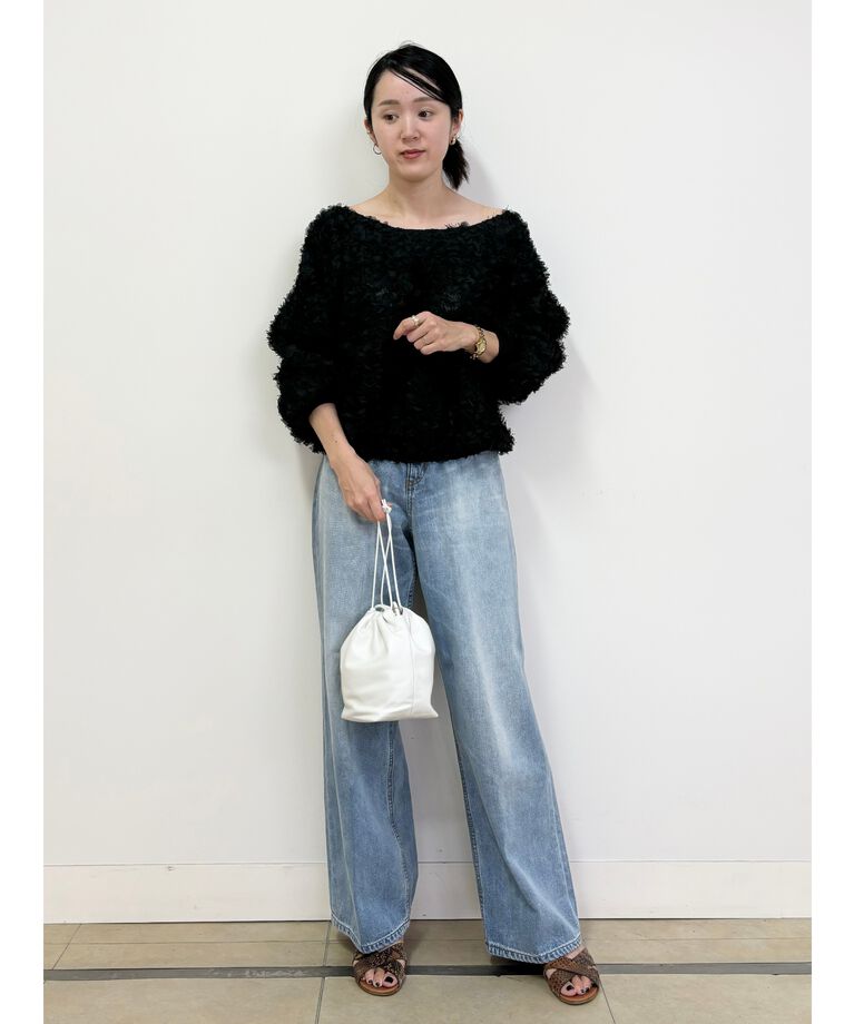 DRESSTERIOR「【大人百花春号掲載 モデル美香さん着用】ヴィンテージ加工ワイドデニムパンツ」|デニム|