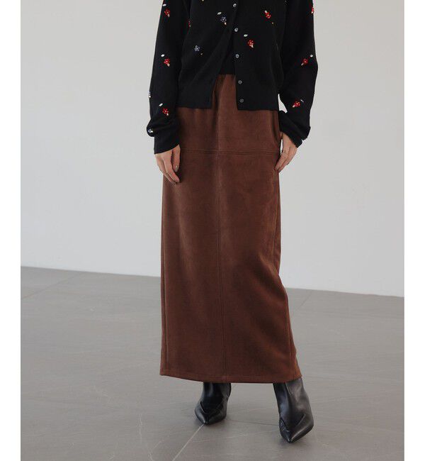 green label relaxing/＜EMMEL REFINES＞EM スウェードライク ステッチ Iラインスカート