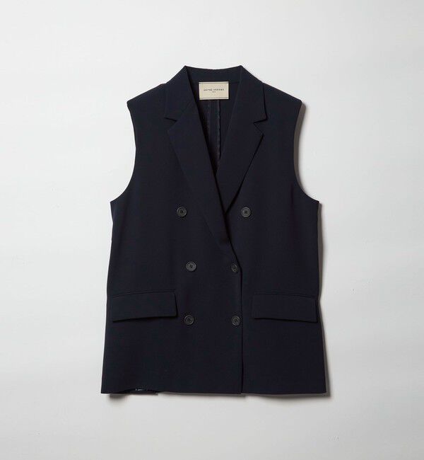 最終SALE【UNITED ARROWS】Vネック ノーカラーミドルベスト ジレレディース