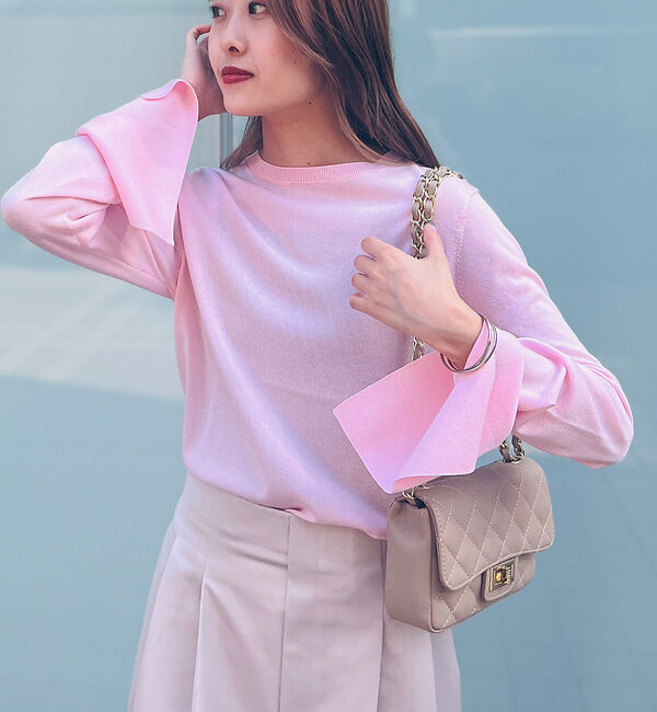 スリーブスリット ニットプルオーバー（Rouge vif）｜ルミネの  