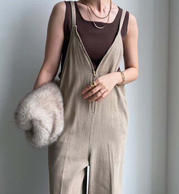 細紐デニムフロントジップサロペット｜ルミネのファッション通販