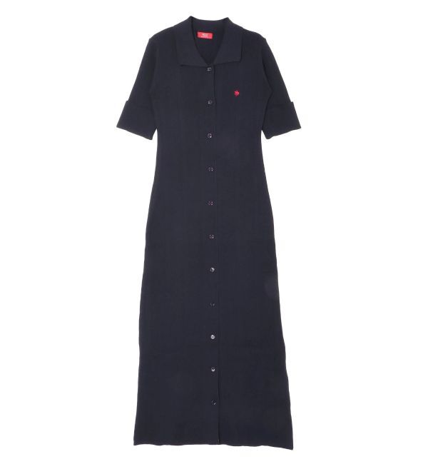 完売品【POLO BCSコラボ】シャツカラーニットワンピース ラグナムーン LAGUNAMOON 【POLO BCSコラボ】シャツカラーニット