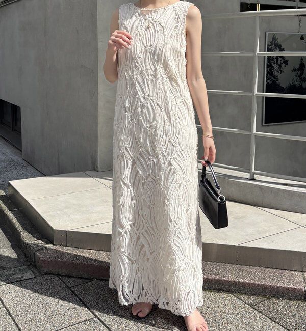 タグ付き未使用 S COLLAGE バテンレースワンピース アイボリー タグ付き未使用 S COLLAGE バテンレースワンピース アイボリー