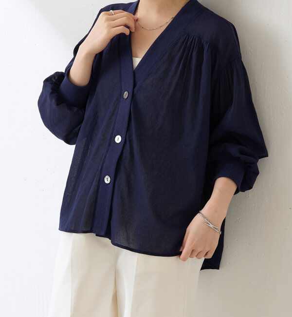 強撚シアーシャツカーデ